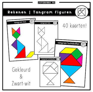 Lesmateriaal Rekenen | Werken met tangram figuren van auteur Juf Shanna