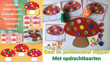 Lesmateriaal De stippen van de paddenstoel van auteur Little Play Friends