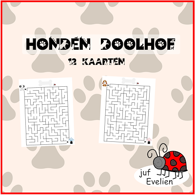 Lesmateriaal honden doolhof van auteur juf Evelien