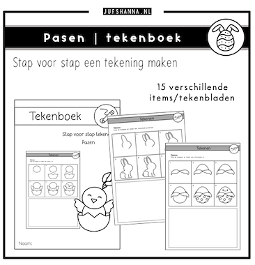 Lesmateriaal Thema Pasen | Tekenboek: stap voor stap van auteur Juf Shanna
