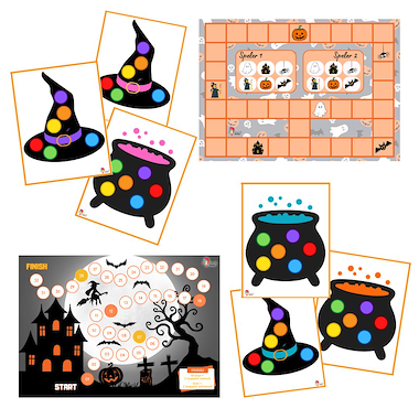 Lesmateriaal Lotto en spelborden - thema Halloween van auteur Logopedie Ideetjes