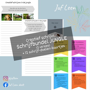 Lesmateriaal Schrijfbundel: Jungle (creatief schrijven) van auteur Juf Leen
