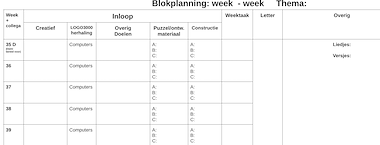 Lesmateriaal Blokplanning spelinloop van auteur Deklasvanjufdemi slide 1