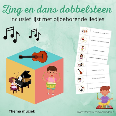 Lesmateriaal Muziek - zing en dans dobbelsteen en draairad van auteur Nanny Melissa slide 2