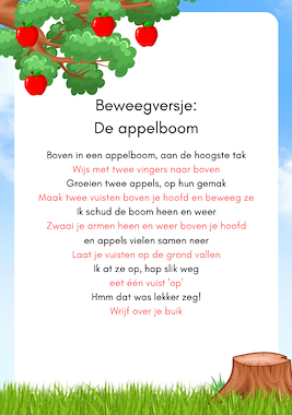 Lesmateriaal Beweegversje: de appelboom van auteur Deklasvanjufdemi slide 1