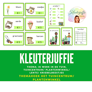 Lesmateriaal kleuterjuffie, themahoek tuincentrum/ plantenwinkel van auteur Kleuterjuffie