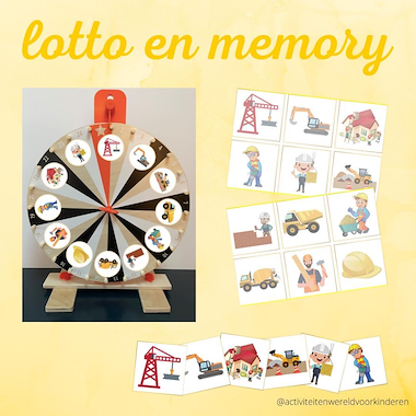 Lesmateriaal Op de bouwplaats - Lotto/memory van auteur Nanny Melissa
