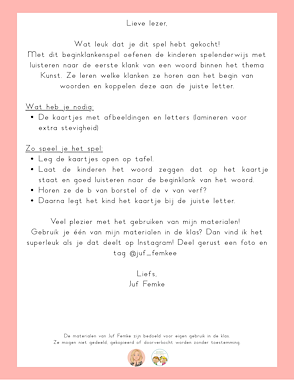 Lesmateriaal Thema kunst: beginklanken spel van auteur Juf Femke slide 2