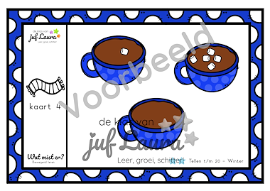 Lesmateriaal Winter - Wat mist er? - Tellen t/m 20 (**-versie) van auteur De klas van juf Laura slide 3