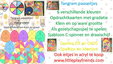 Lesmateriaal tangram paaseitjes van auteur Little Play Friends