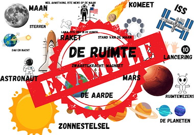 Lesmateriaal info/weetjesblad de ruimte  van auteur Juf Krisje