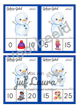 Lesmateriaal Winter - Geheim Getal - Tafel van 5 en 6 van auteur De klas van juf Laura slide 2
