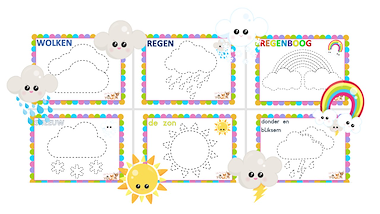 Lesmateriaal Thema "het weer" - voorbereidend schrijven van auteur Little Play Friends slide 2