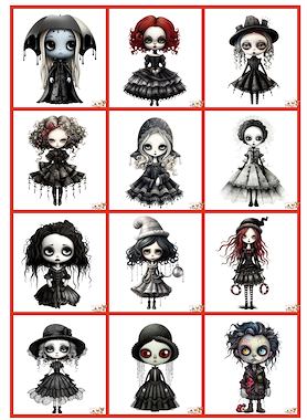 Lesmateriaal Memory Halloween - griezelige popjes van auteur Little Play Friends slide 2