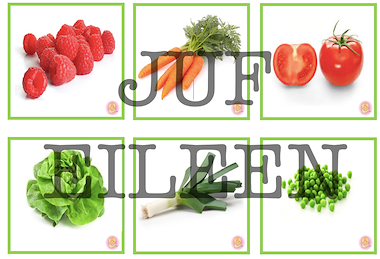 Lesmateriaal Thema groenten en fruit sprekende muur/ memorie kaartjes van auteur juf Eileen slide 1