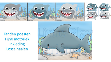 Lesmateriaal De tanden poesten van haai van auteur Little Play Friends slide 2
