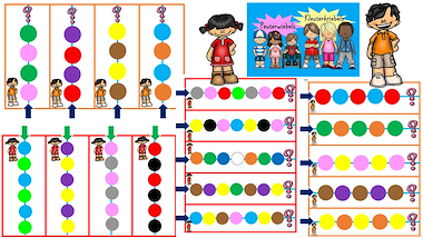Lesmateriaal kleurenspel en patronen verder zetten van auteur Little Play Friends slide 3