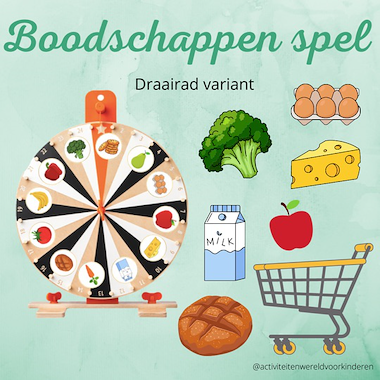 Lesmateriaal Supermarkt - boodschappen draairad spel van auteur Nanny Melissa