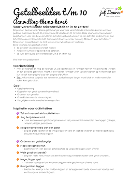 Lesmateriaal Kaartjes getalbeelden - kerst (aanvulling) van auteur De klas van juf Laura slide 3