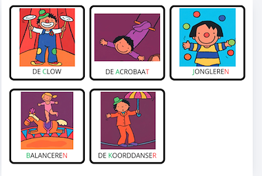 Lesmateriaal circus woordkaarten  van auteur JufTine