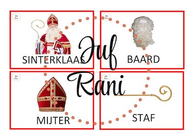 Lesmateriaal Woordkaarten thema sinterklaas van auteur Juf Rani