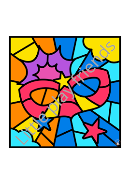 Lesmateriaal Kleuren naar voorbeeld thema superhelden van auteur Little Play Friends slide 3