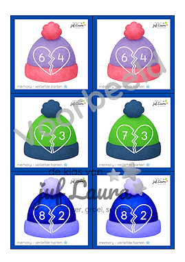 Lesmateriaal Winter - Memory - Verliefde harten van auteur De klas van juf Laura slide 2