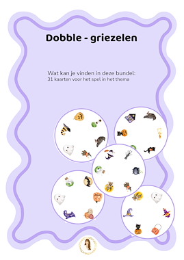 Lesmateriaal Dobble - Halloween van auteur Juf Lise slide 1