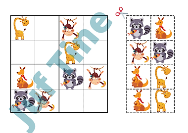 Lesmateriaal Sudoku knip-en-plak van auteur Juf Tine slide 4