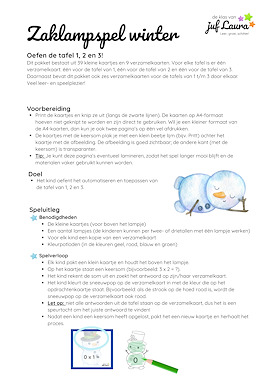 Lesmateriaal Winter - Zaklampspel - Tafel van 1 t/m 3 van auteur De klas van juf Laura slide 4