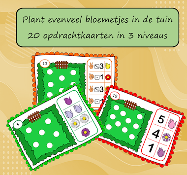 Lesmateriaal Plant evenveel bloemetjes in de tuin van auteur Jabbedabbedoe