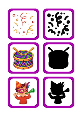 Lesmateriaal Carnaval Schaduw Memory – Kijken & Vergelijken voor Kleuters van auteur Juf_C slide 3