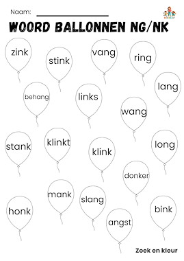 Lesmateriaal Ballonnen ng/nk woorden lampje van auteur de beweegjuf slide 2