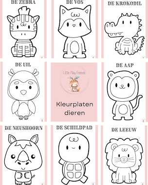 Lesmateriaal Dieren: kleurplaten en prenten van auteur Little Play Friends slide 2