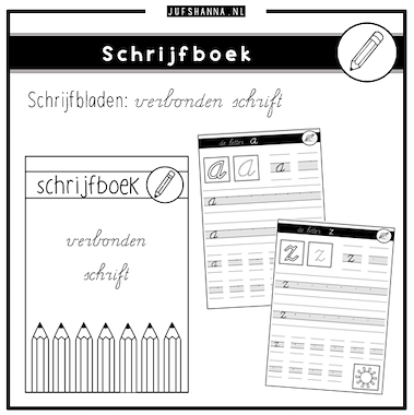 Lesmateriaal Schrijven | Werkbladen verbonden schrift van auteur Juf Shanna