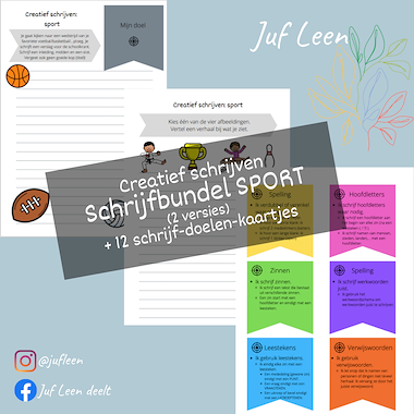 Lesmateriaal Schrijfbundel: Sport (creatief schrijven) van auteur Juf Leen