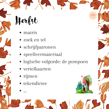 Lesmateriaal Herfst - uitbreiding - OUDSTE kleuters  van auteur MiaenCo slide 3