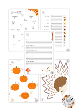 Lesmateriaal Schrijfbundel herfst van auteur Van krabbel tot krul slide 3