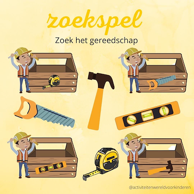 Lesmateriaal Op de bouwplaats - zoek het gereedschap van auteur Nanny Melissa