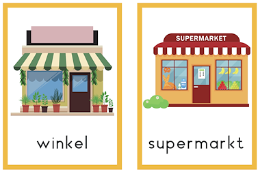 Lesmateriaal Woordkaarten thema Supermarkt Kleuters van auteur Klas van Juf Femke