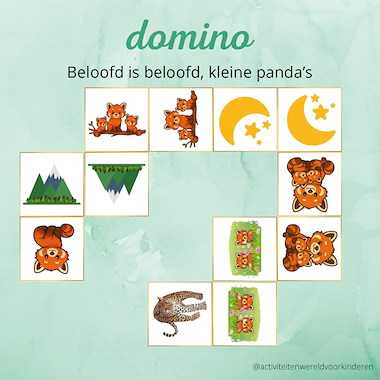 Lesmateriaal Beloofd is beloofd, kleine panda's - domino van auteur Nanny Melissa