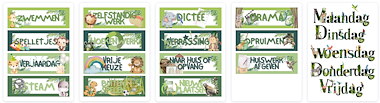 Lesmateriaal Dagritmekaarten thema jungle van auteur Juf Tine slide 2