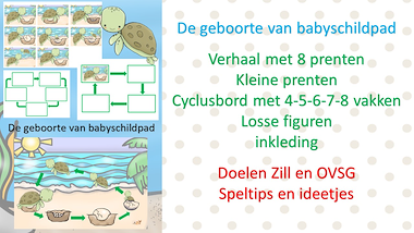 Lesmateriaal De levenscyclus van zeeschildpad - logische volgorde van auteur Little Play Friends