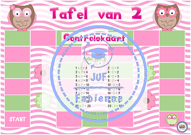 Lesmateriaal Tafel van 2 - Spelbord - Uiltjes. van auteur Juf_Fabienne slide 3