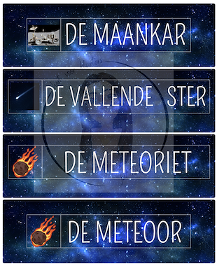 Lesmateriaal RUIMTE woorden naleggen/stempelen met blokletters van auteur juf Tinne slide 2