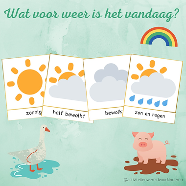 Lesmateriaal Moppereend - weerkaarten van auteur Nanny Melissa