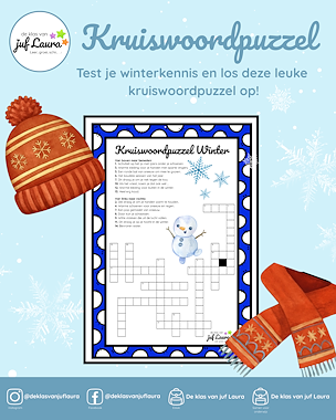 Lesmateriaal Winter - Kruiswoordpuzzel van auteur De klas van juf Laura