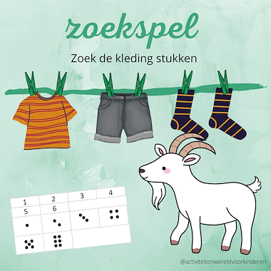 Lesmateriaal Moppereend - zoek de kleding stukken KLEUTERS van auteur Nanny Melissa