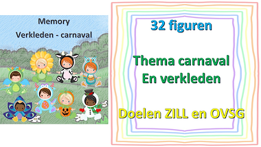 Lesmateriaal memory verkleden - carnaval van auteur Little Play Friends slide 1