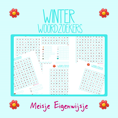 Lesmateriaal De winter - woordzoekers van auteur Meisje Eigenwijsje